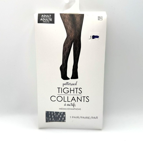 Suit Yourself Costume Co. Black Patterned Fishnet Tights Adult One Size Fits Mos - Picture 1 of 2